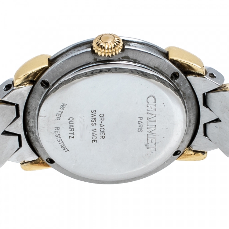 Pre Owned Chaumet Gold 18K Yellow Gold Stainless Steel Women's Wristwatch 25 mm