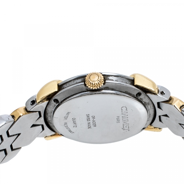 Pre Owned Chaumet Gold 18K Yellow Gold Stainless Steel Women's Wristwatch 25 mm