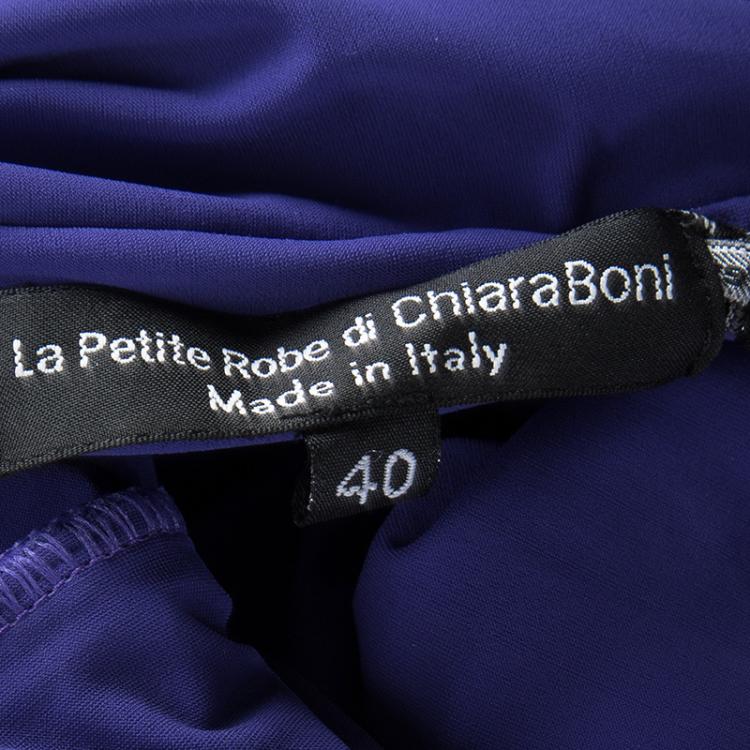 Pre Owned La Petite Robe Di Chiara Boni Purple Ruffle Detail Ruched Long Sleeve Maxi Dress S