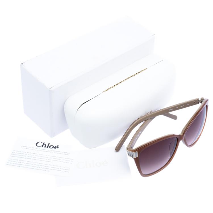 Pre Owned Chloe Brown CE604S Square Sunglasses