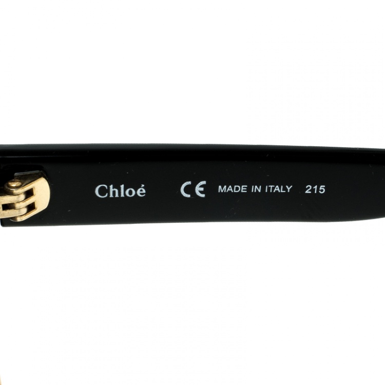 Pre Owned Chloe Black/Black Gradient CE665S Dafne Geometric Metal Mix Sunglasses