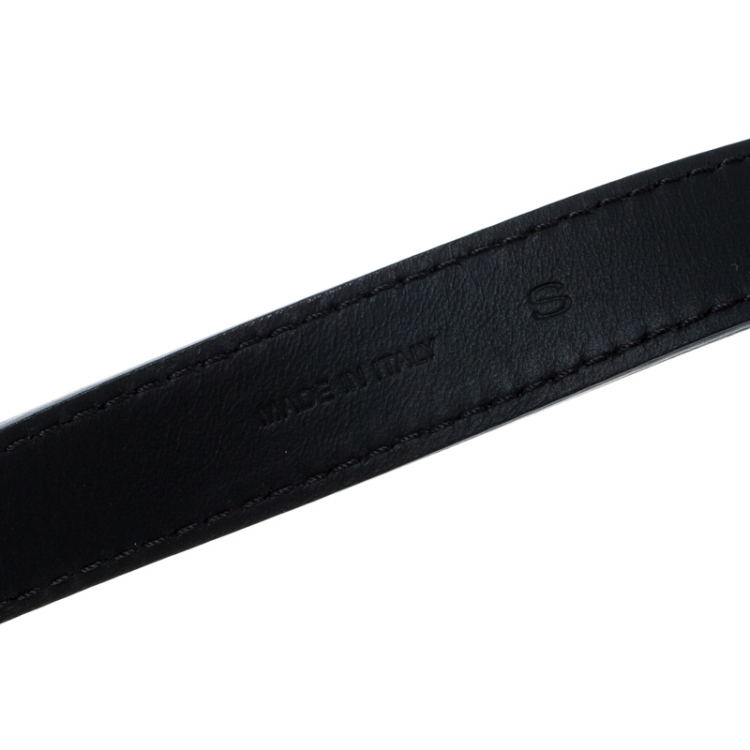 Pre Owned Chloe Black Leather Skinny Snap Buckle Belt S