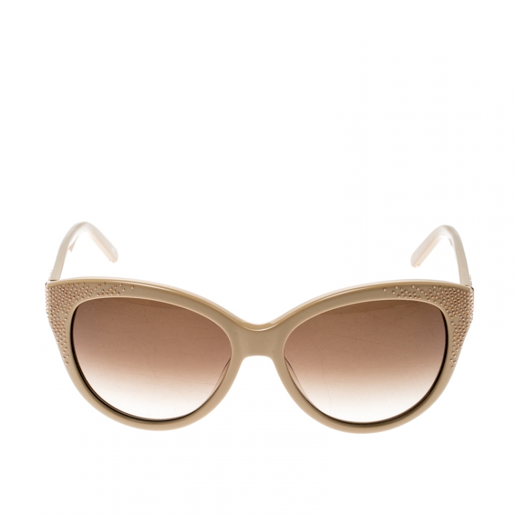Pre Owned Chloe Beige/Brown Gradient CE627S Cat Eye Sunglasses