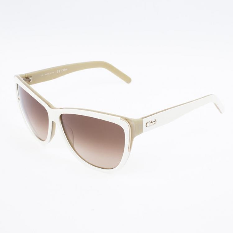 Pre Owned Chloe White Woman Sunglasses CE602S-275