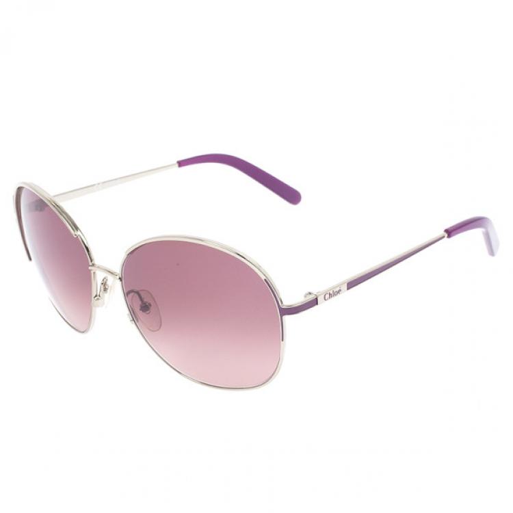 Pre Owned Chloe Purple Woman Aviators CE104S-746 