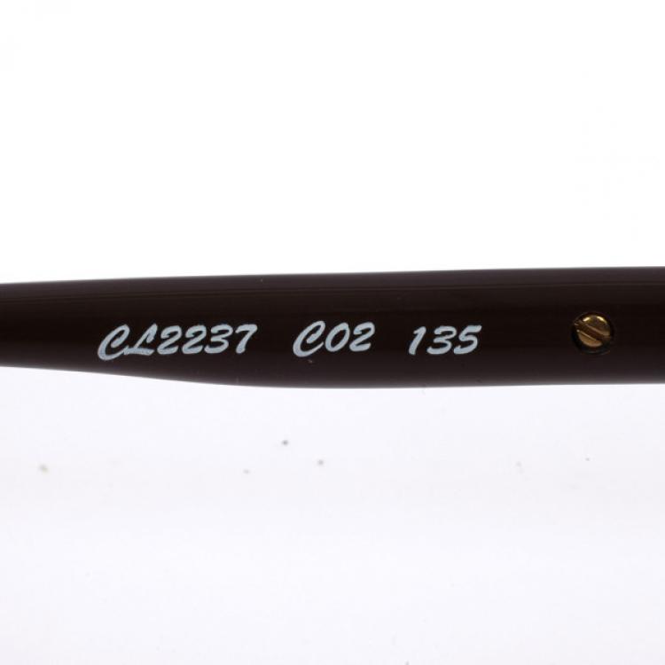 Pre Owned Chloe Brown Horn Acrylic Round Oversize Sunglasses