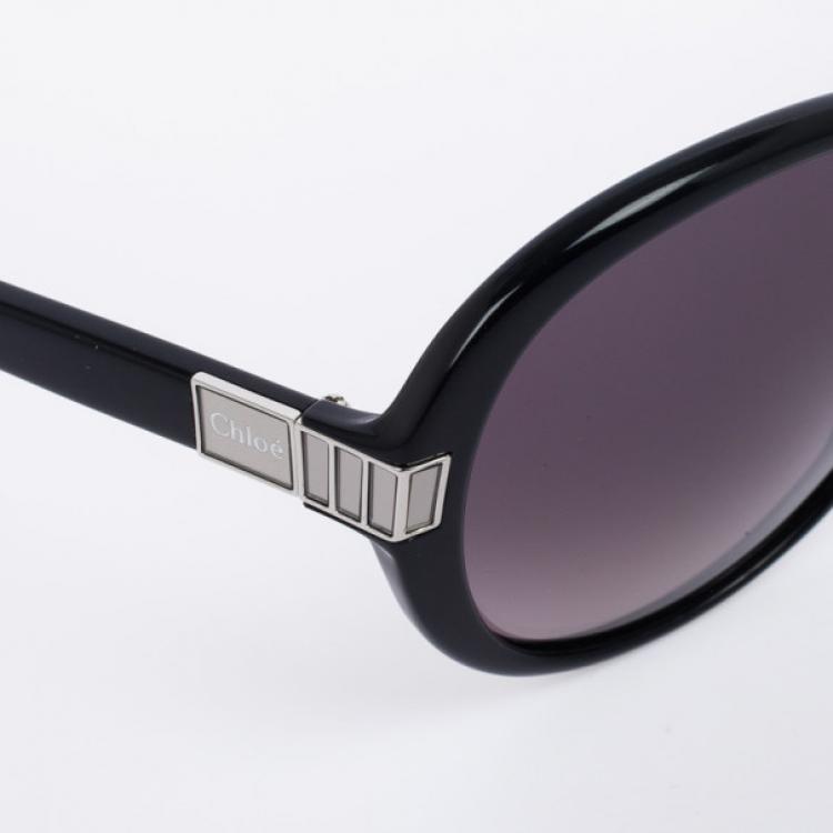 Pre Owned Chloe Black 605S Round Women's Sunglasses