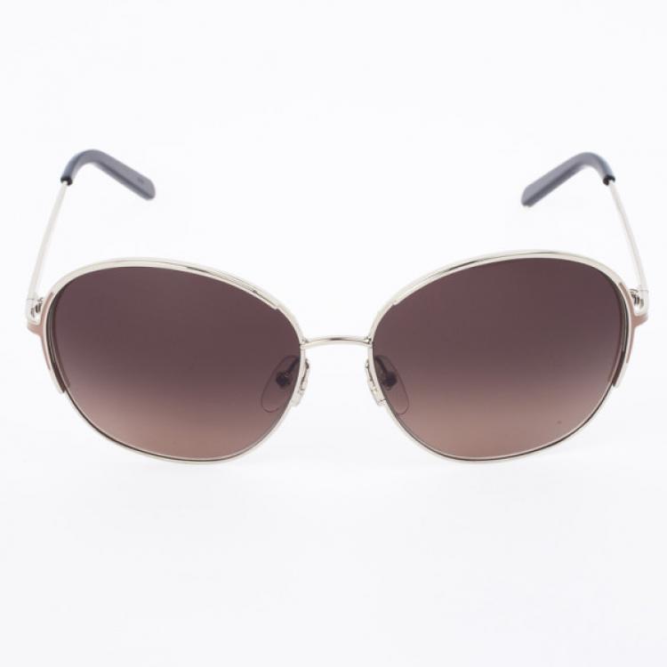 Pre Owned Chloe Gold Brown 104S Round Women's Sunglasses