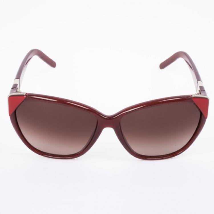 Pre Owned Chloe Bordeaux 600S Cat Eye Women's Sunglasses