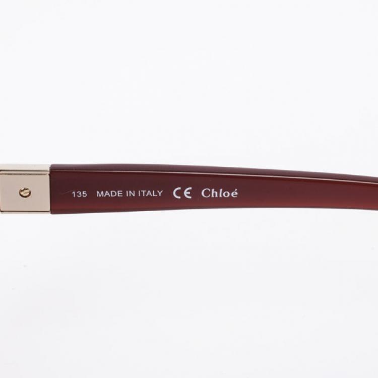 Pre Owned Chloe Bordeaux 600S Cat Eye Women's Sunglasses