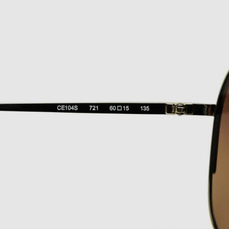 Pre Owned Chloé Gold Red CE104S Round Womens Sunglasses