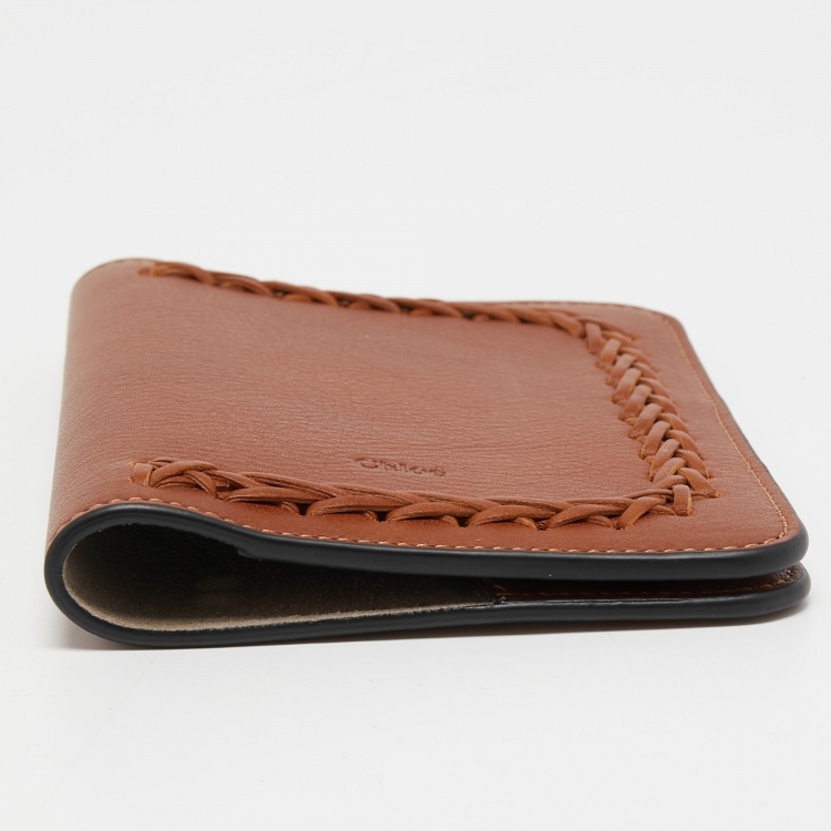 Pre Owned Chloe Brown Leather Passport Holder