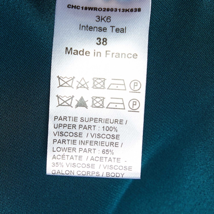 Pre Owned Chloe Blue Lace Trim Jacquard and Crepe Maxi Dress M