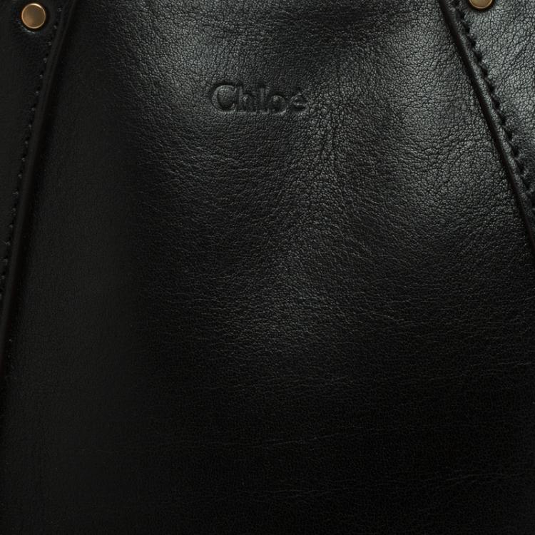 Pre Owned Chloe Black Leather Small Hayley Hobo
