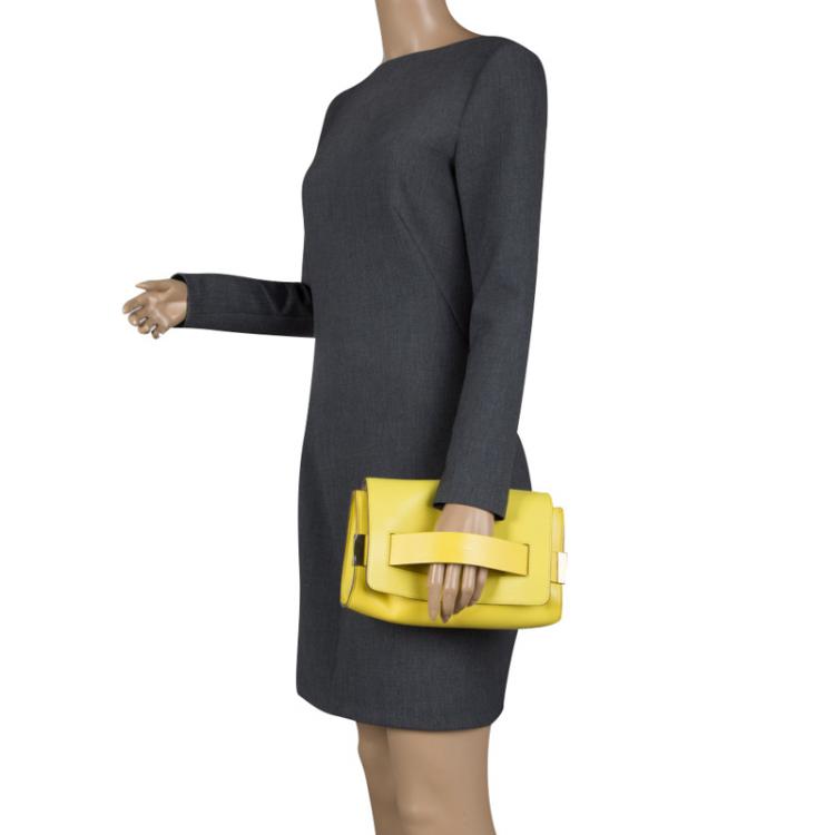 Pre Owned Chloe Yellow Leather Small Elle Clutch