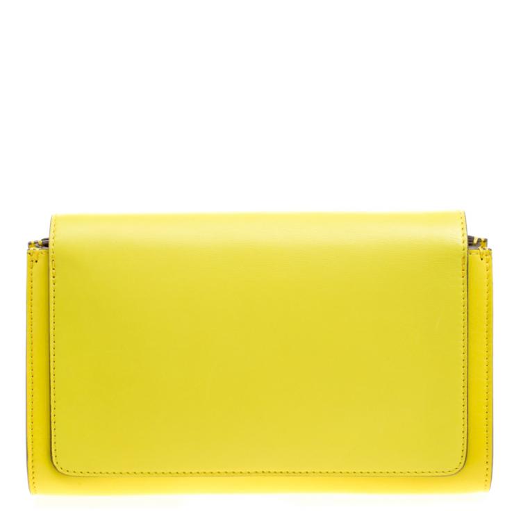Pre Owned Chloe Yellow Leather Small Elle Clutch