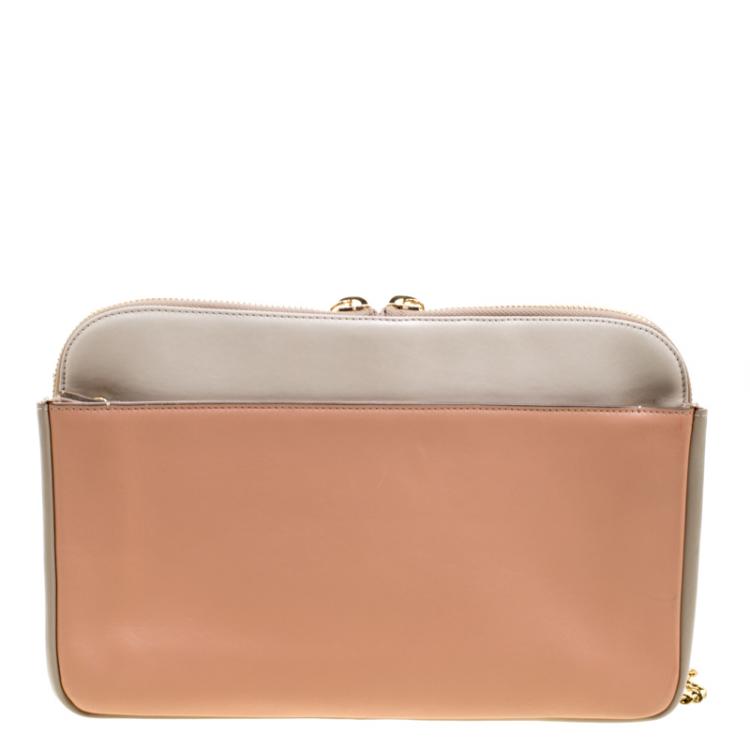 مملوكة مسبقًا Chloe Beige/Peach Leather Lucy Shoulder Bag