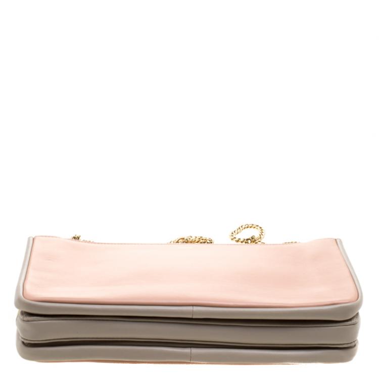 مملوكة مسبقًا Chloe Beige/Peach Leather Lucy Shoulder Bag
