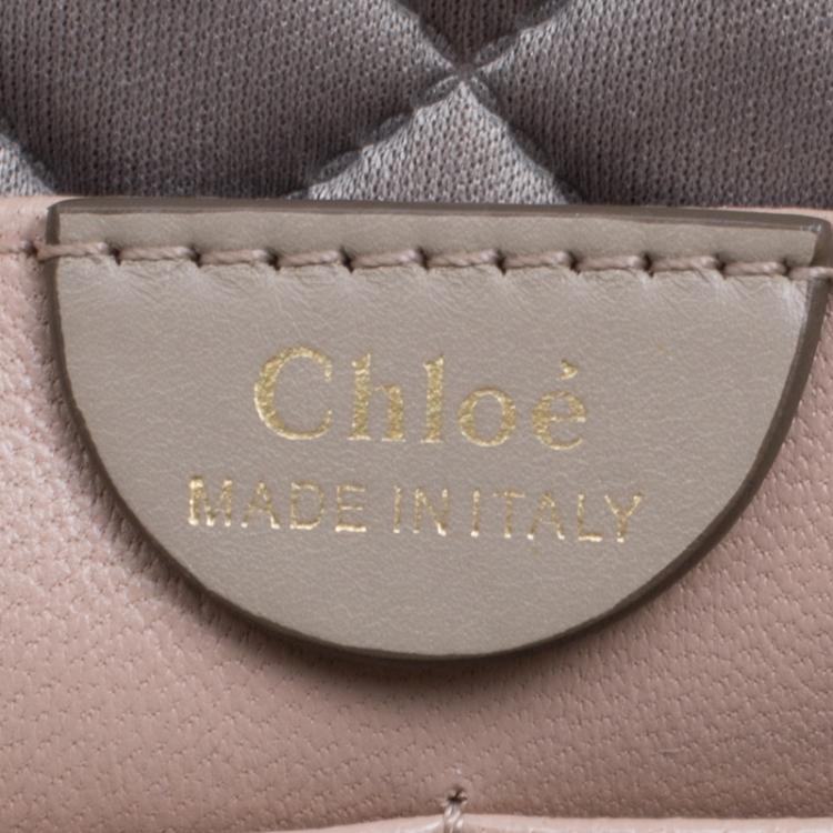 مملوكة مسبقًا Chloe Beige/Peach Leather Lucy Shoulder Bag