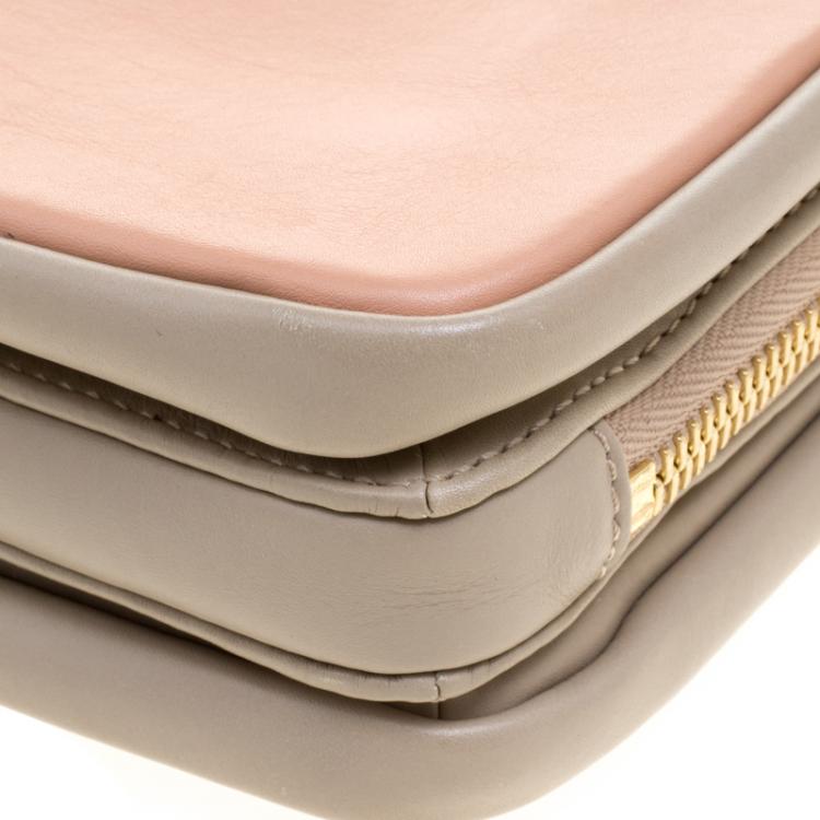 مملوكة مسبقًا Chloe Beige/Peach Leather Lucy Shoulder Bag