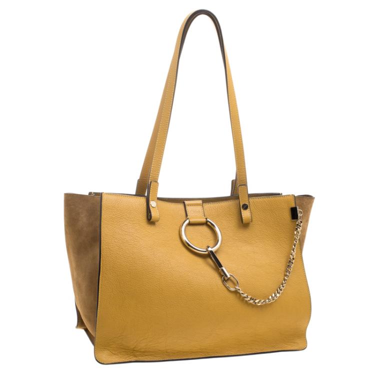 Pre Owned Chloe Yellow Leather Faye Tote