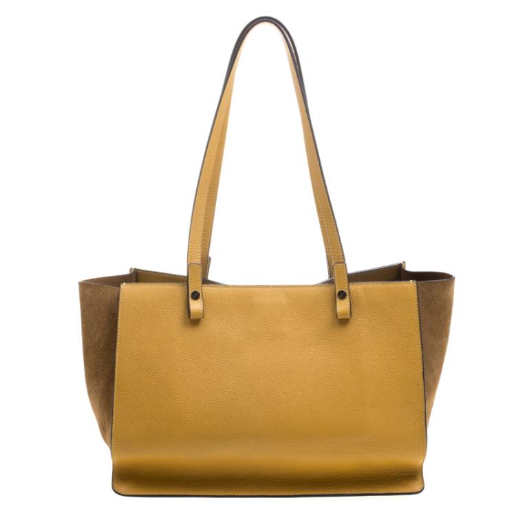 Pre Owned Chloe Yellow Leather Faye Tote