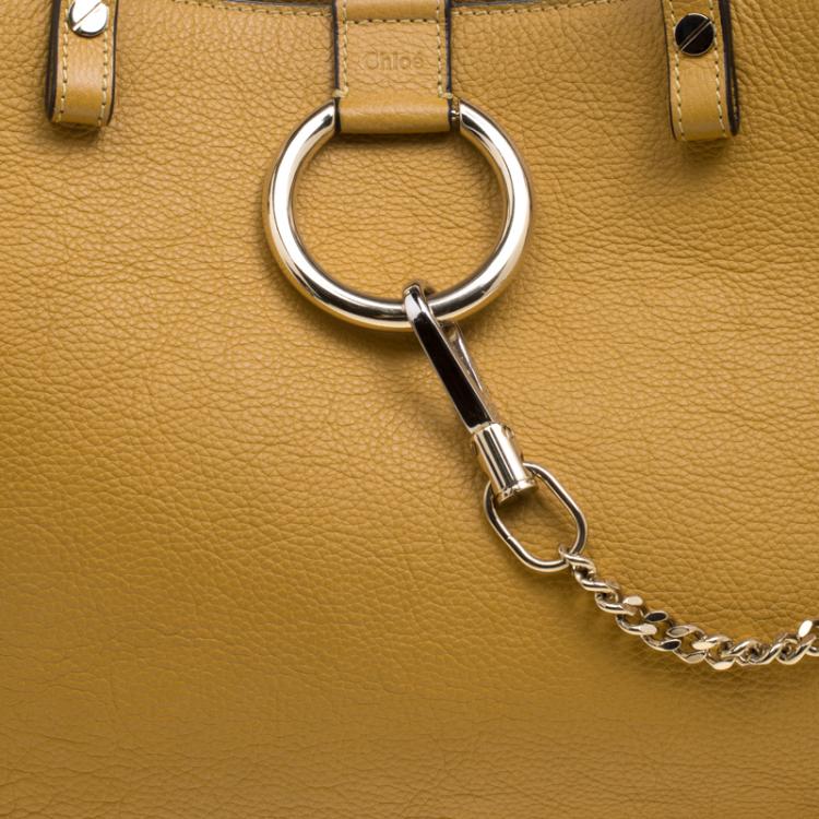 Pre Owned Chloe Yellow Leather Faye Tote