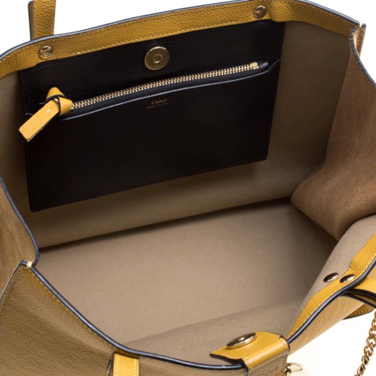 Pre Owned Chloe Yellow Leather Faye Tote