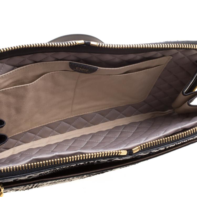 Pre Owned Chloe Black Python Lucy Shoulder Bag