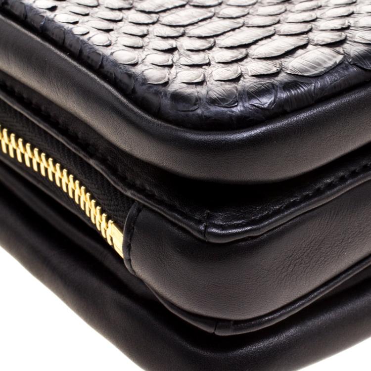 Pre Owned Chloe Black Python Lucy Shoulder Bag