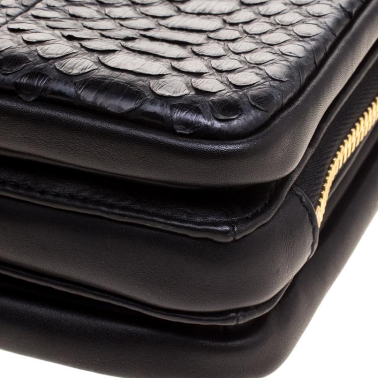 Pre Owned Chloe Black Python Lucy Shoulder Bag