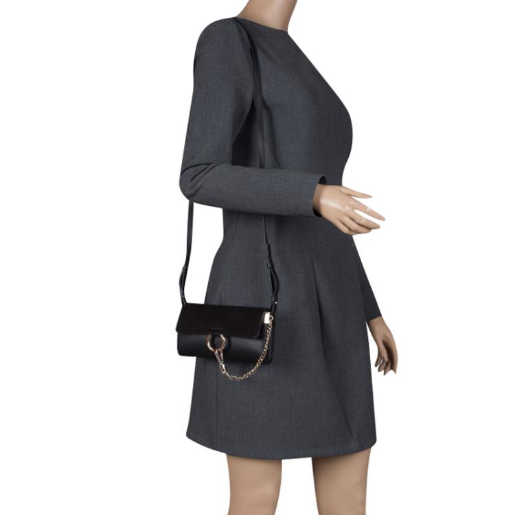 Pre Owned Chloe Black Leather Mini Faye Shoulder Bag