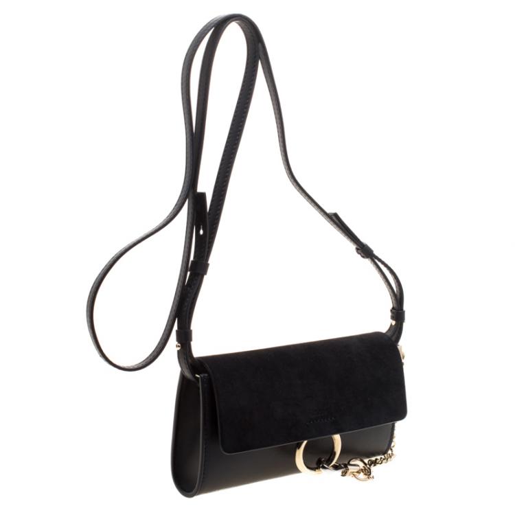 Pre Owned Chloe Black Leather Mini Faye Shoulder Bag