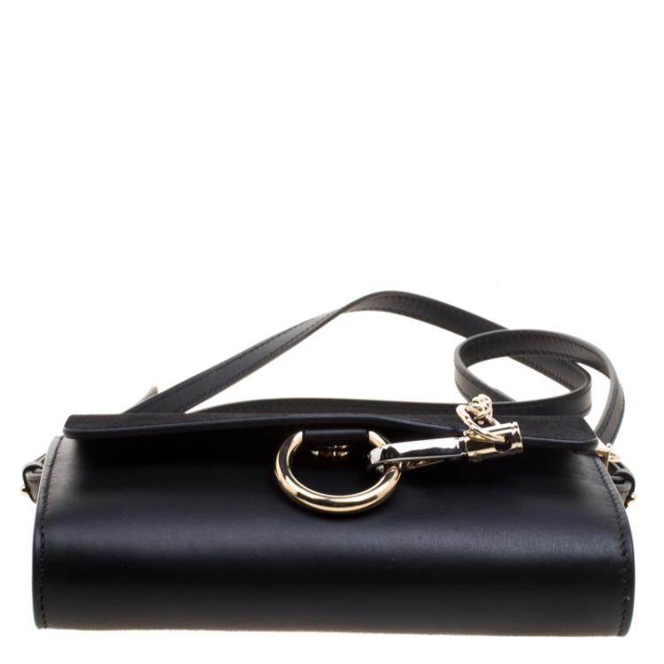 Pre Owned Chloe Black Leather Mini Faye Shoulder Bag