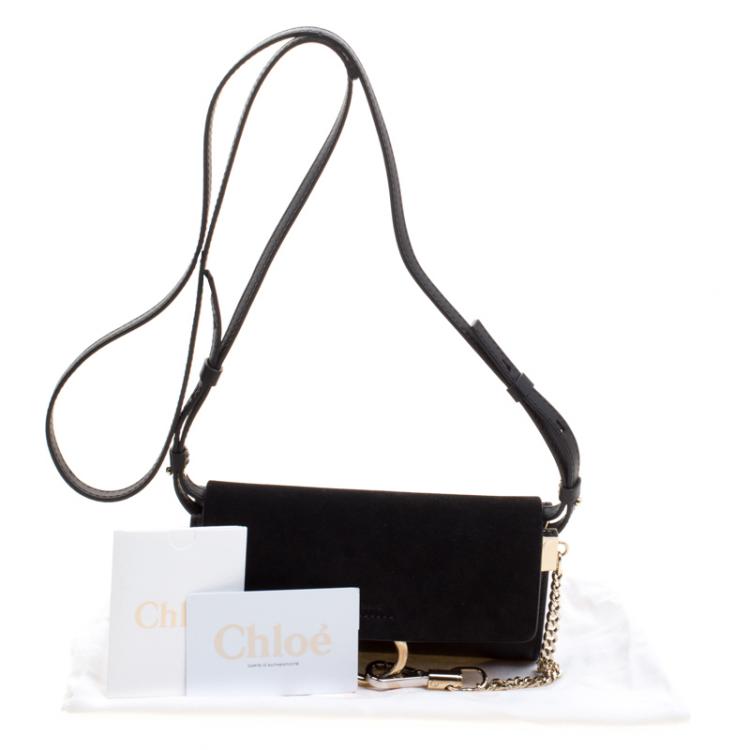 Pre Owned Chloe Black Leather Mini Faye Shoulder Bag