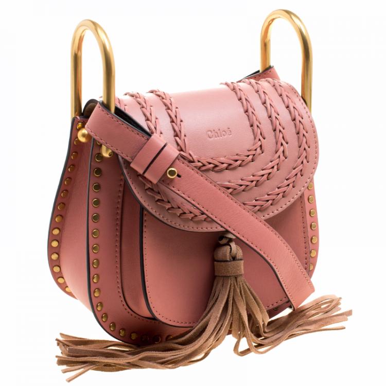 Pre Owned Chloe Misty Rose Leather Mini Hudson Shoulder Bag