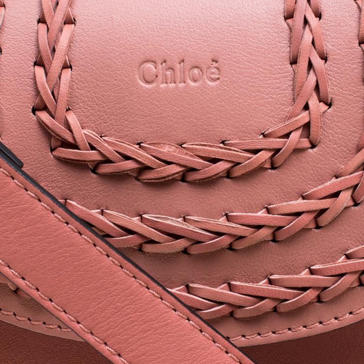 Pre Owned Chloe Misty Rose Leather Mini Hudson Shoulder Bag