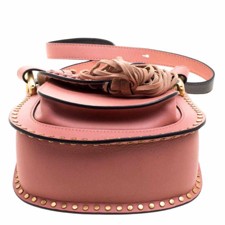 Pre Owned Chloe Misty Rose Leather Mini Hudson Shoulder Bag