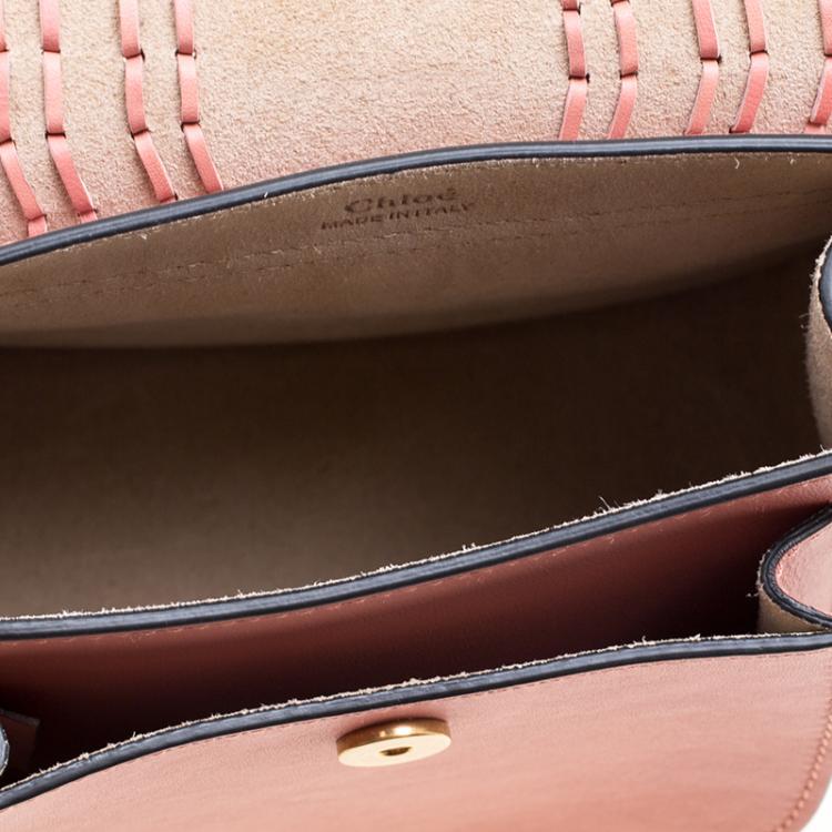 Pre Owned Chloe Misty Rose Leather Mini Hudson Shoulder Bag