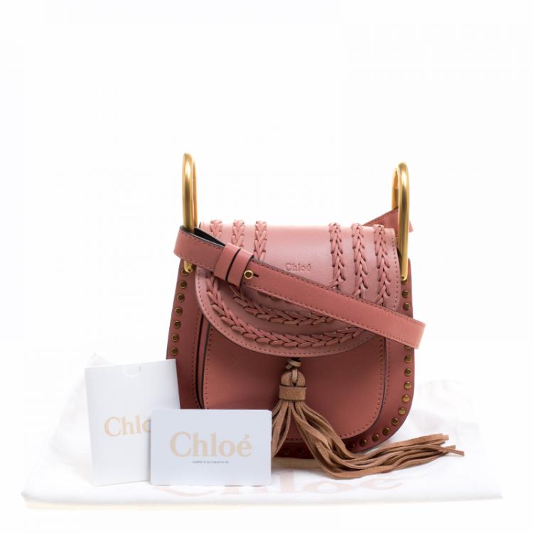 Pre Owned Chloe Misty Rose Leather Mini Hudson Shoulder Bag