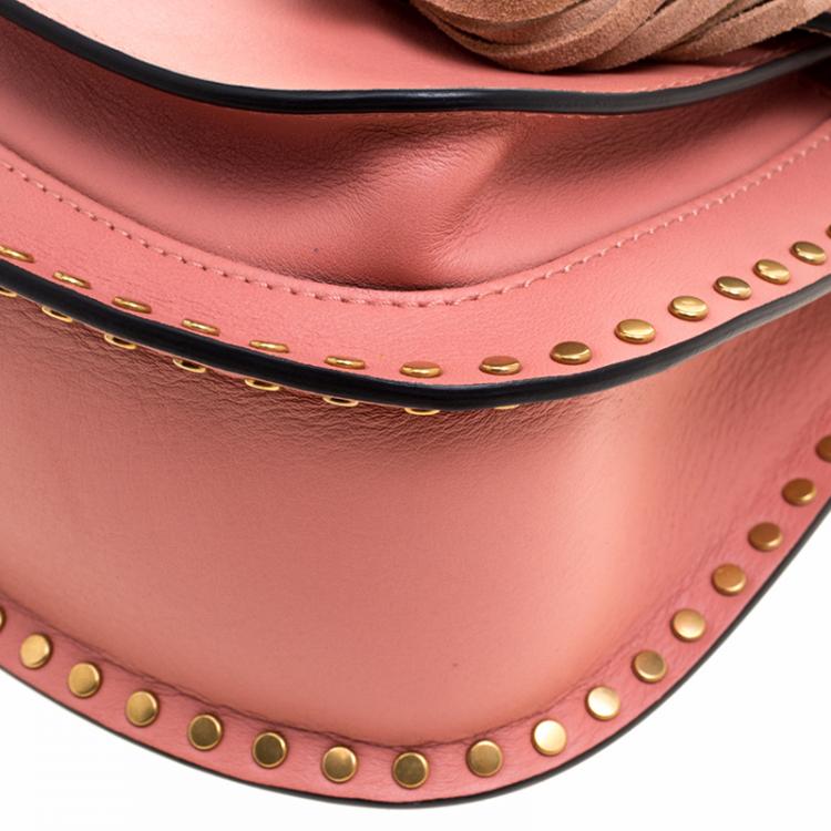 Pre Owned Chloe Misty Rose Leather Mini Hudson Shoulder Bag
