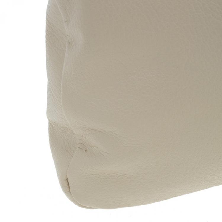 Pre Owned Chloe Cream Leather Leonie Clutch