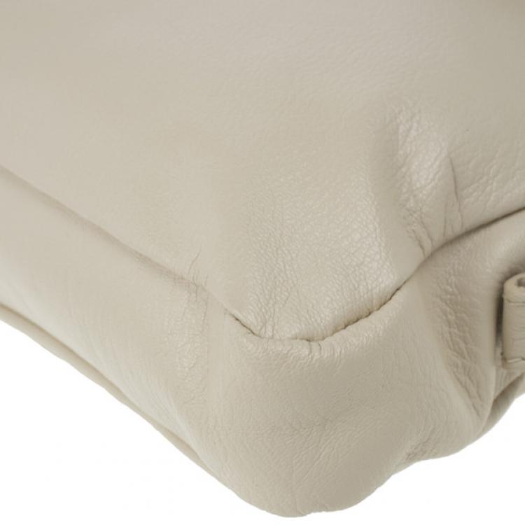 Pre Owned Chloe Cream Leather Leonie Clutch