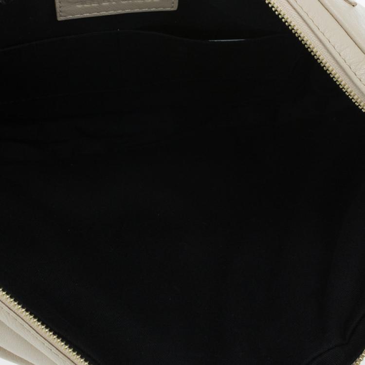 Pre Owned Chloe Cream Leather Leonie Clutch