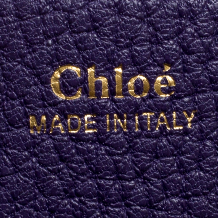 Pre Owned Chloe Storm Blue Leather Medium Drew Shoulder Bag