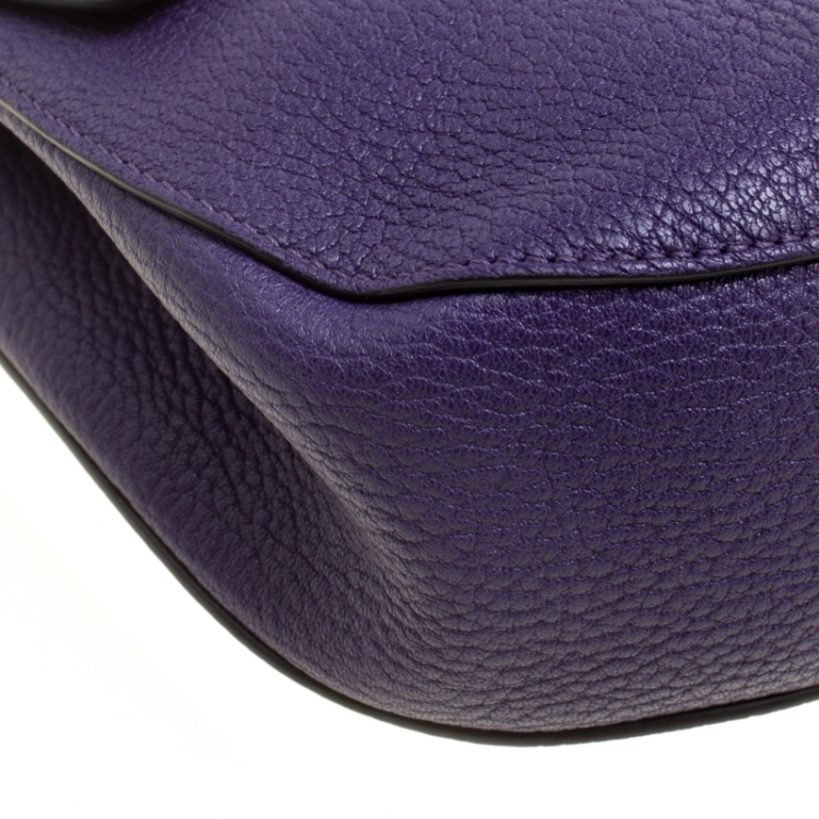 Pre Owned Chloe Storm Blue Leather Medium Drew Shoulder Bag