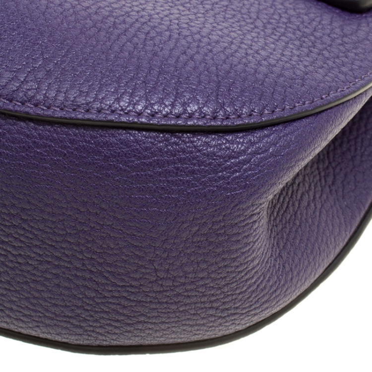 Pre Owned Chloe Storm Blue Leather Medium Drew Shoulder Bag