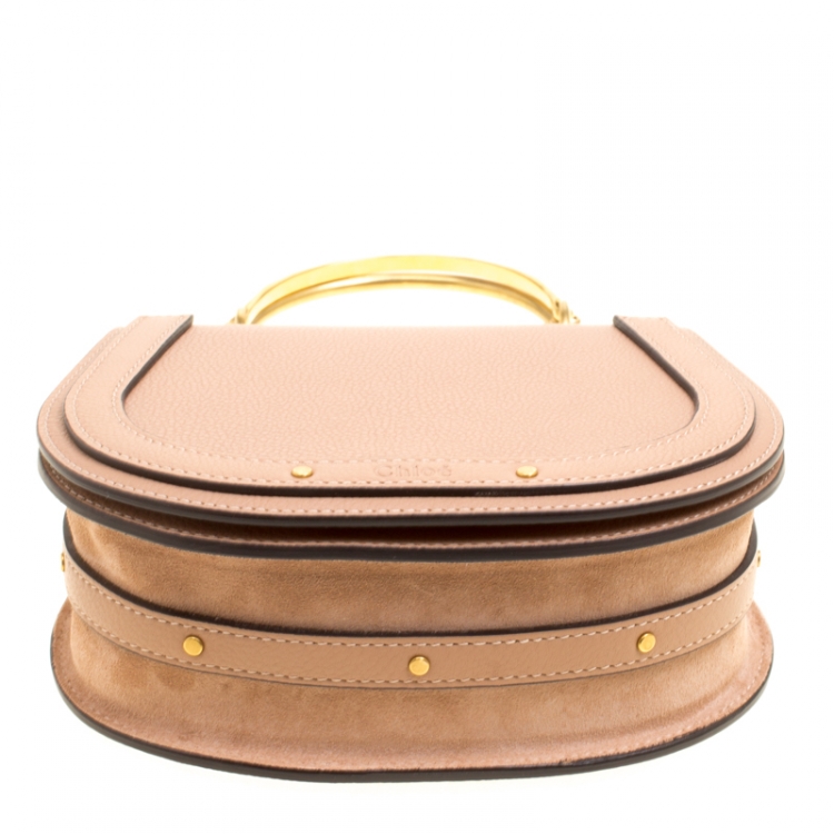 Pre Owned Chloe Dusty Pink Leather Small Nile Bracelet Shoulder Bag