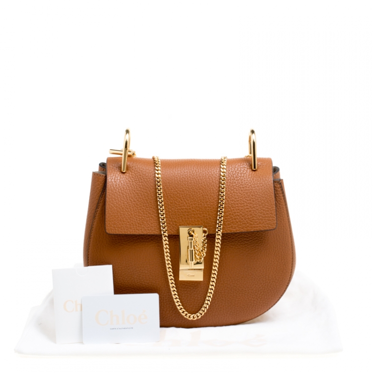 Pre Owned Chloe Brown Leather Medium Drew Shoulder Bag