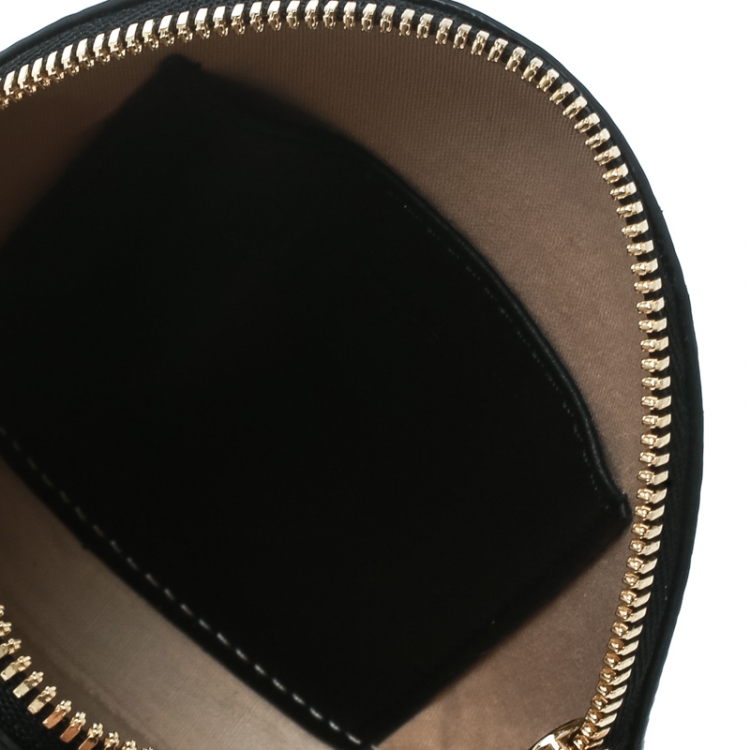 Pre Owned Chloe Black Leather Small Alphabet Round Purse 